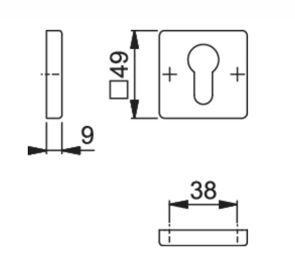 Llave de Vaso Cuadrada Hoppe SAT de 42 mm
