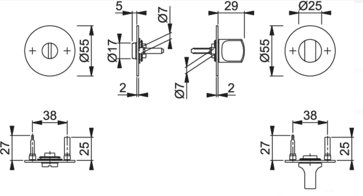 E849NS KIT DE WC RED PLANO F97-1R ANTRA 37-45MM