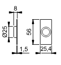 Adaptador Picaporte Latón 56x25,4mm - Calidad Premium