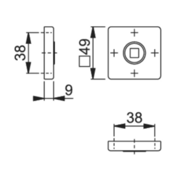 Roseta Cuadrada F41-R CR.SAT Resistente - M843K