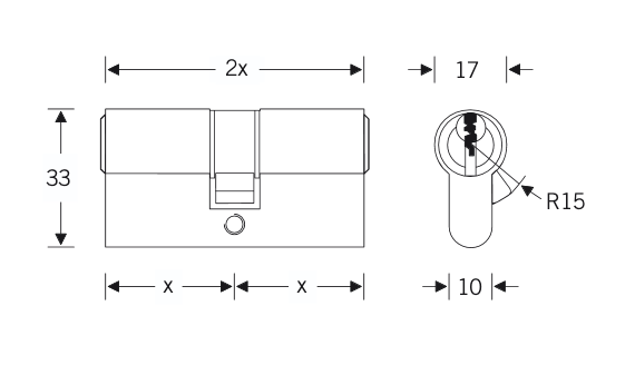 Cilindro FSB 81mm - Alta Seguridad para Llave/Pomo