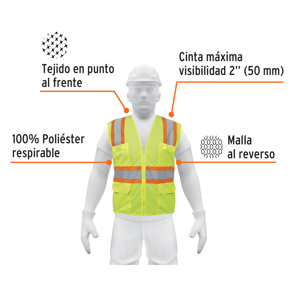 Chaleco Reflectante de Seguridad con Bolsillos | Alta Visibilidad