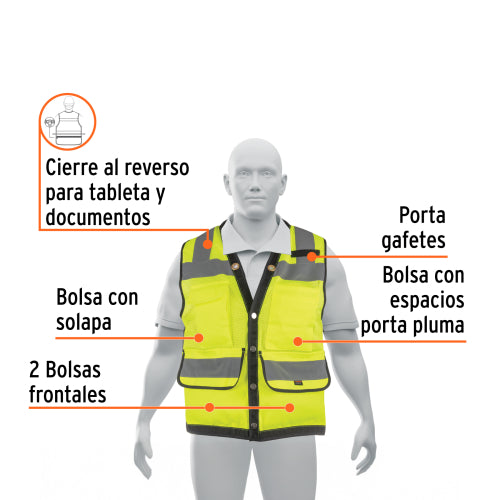 Chaleco de Seguridad Reforzado Verde | Alta Visibilidad