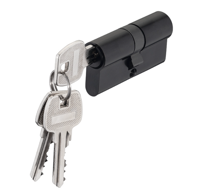 Cilindro Negro 90mm con Llave - Seguridad Premium