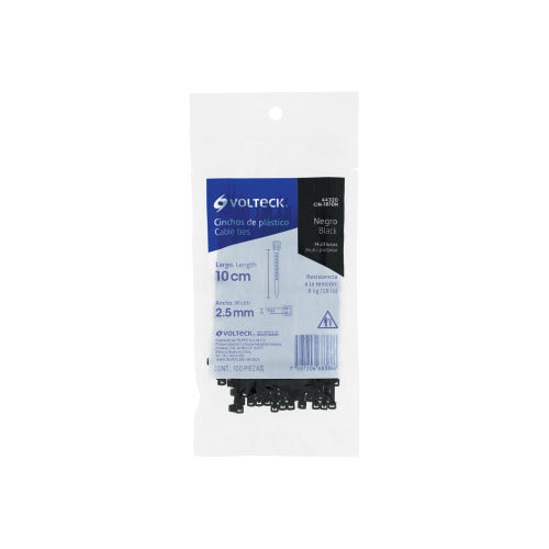 Cinchillos de Plástico Negro 100x2.5mm (100 Unidades)