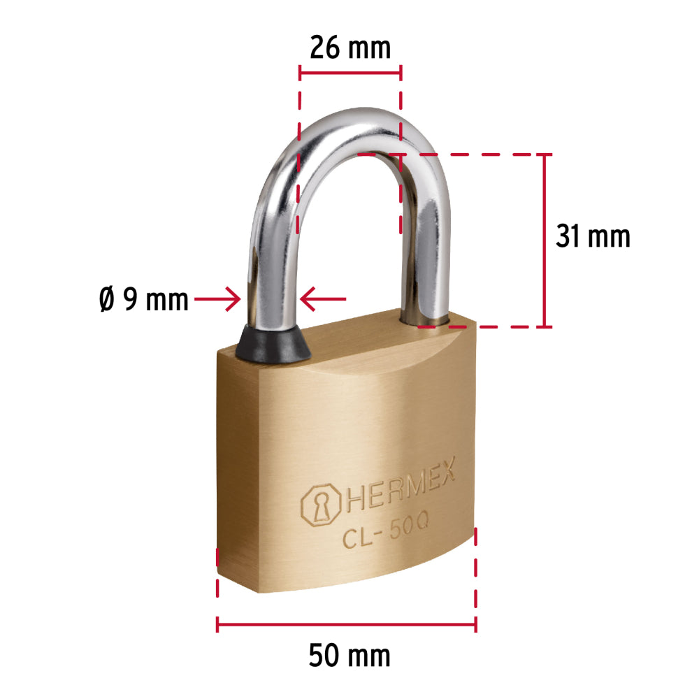 Candado de Latón 50mm con Llave de Puntos - Alta Seguridad