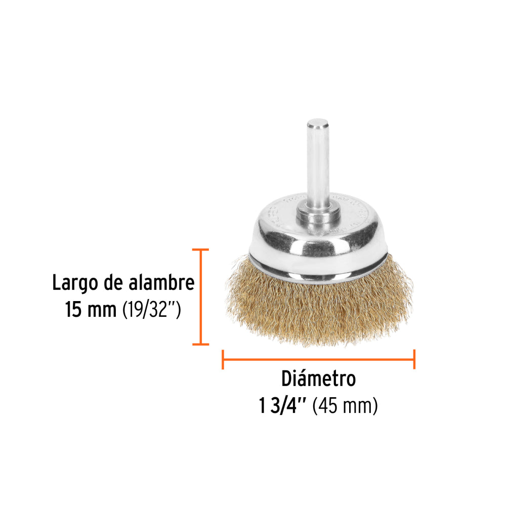 Carda de Copa de Alambre Fino CO-1-3/4F