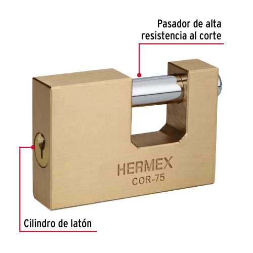 Candado Antipalanca Latón 76mm | Seguridad Premium