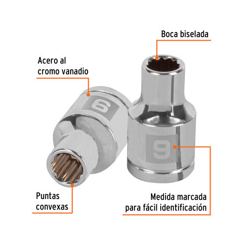 DADO DE 12 PUNTAS CUADRO 1/2' DE 9MM