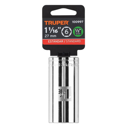 Dado Largo 1 1/16" 6 Puntas Calidad Profesional