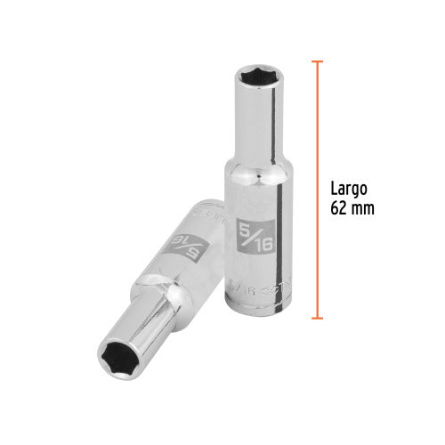 Dado Largo 5/16" 6 Puntas con Cuadro de 3/8" - Herramienta Profesional
