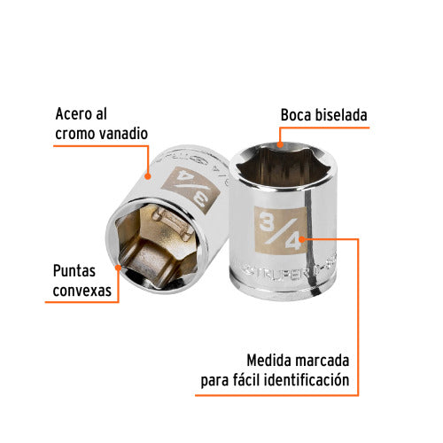 Dado 6 Puntas 3/8' - Herramienta Profesional Duradera