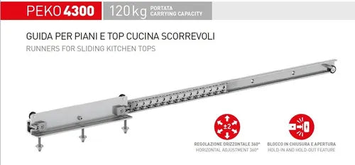 GUIA LATERAL OMGE 900mm - Soporte 120kg, Deslizamiento Suave