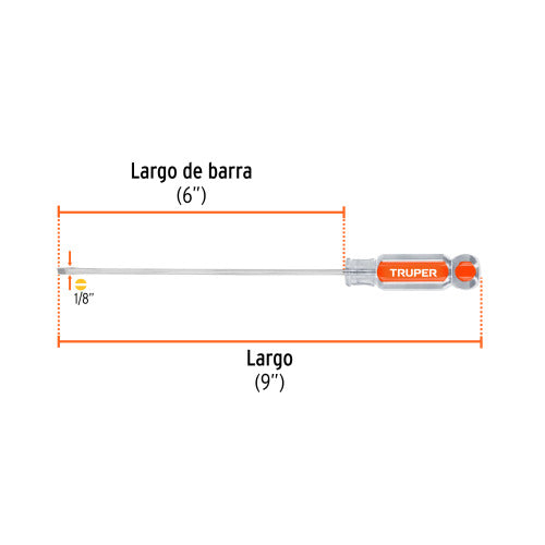 Destornillador Profesional 1/8 X 6 - Mango Acetato