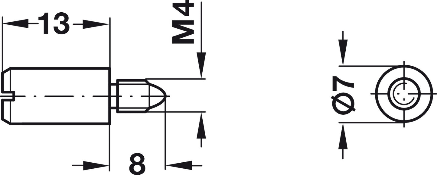 Soporte Entrepañ M4×8mm Häfele - Calidad Alemana