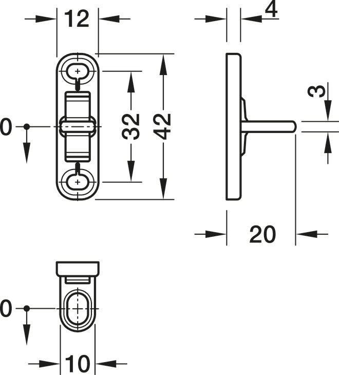 Contrachapa Cerradura EFL3 Horizontal Häfele - Seguridad y Estilo