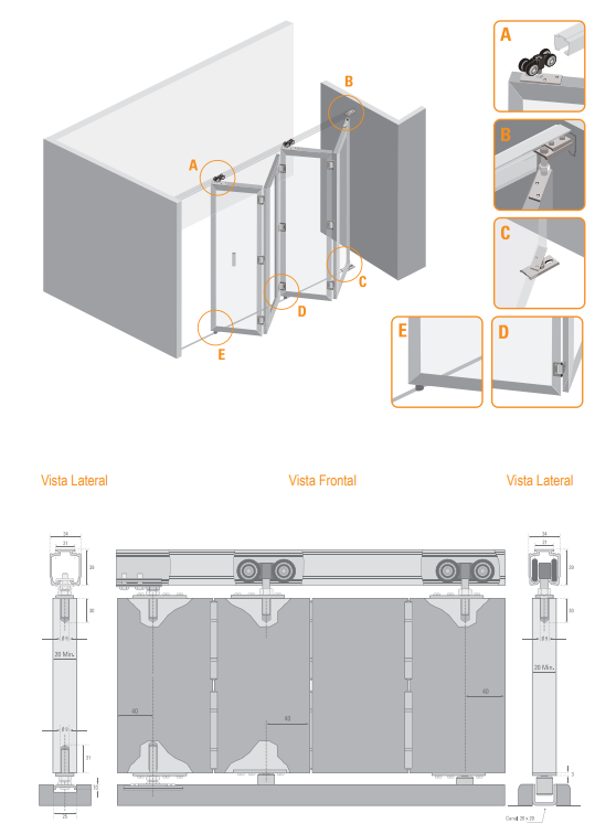 Sistema DN-80 PL 4 Puertas con Infrarrojos