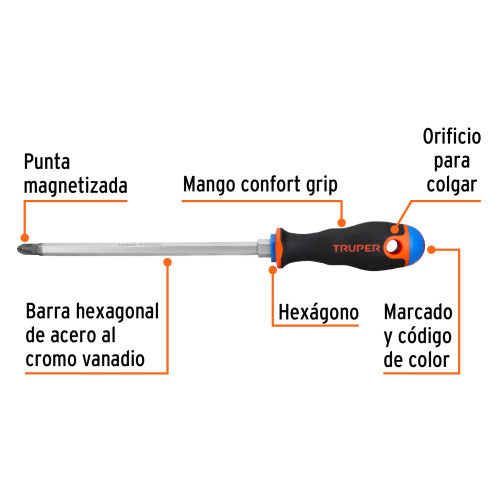 Desarmador de Cruz 3/8' X 8' - Herramienta Profesional