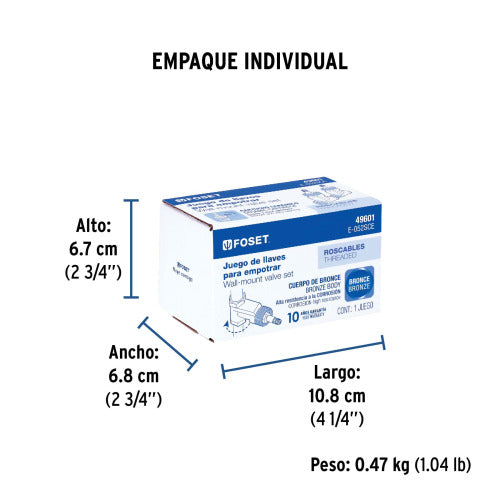 LLAVES PARA EMPOTRAR ROSCABLES CERAMICO