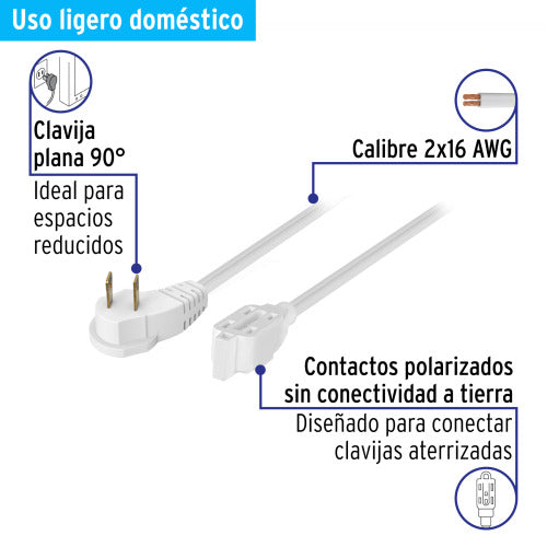 Extensión Eléctrica Voltec 4M Blanca para Hogar