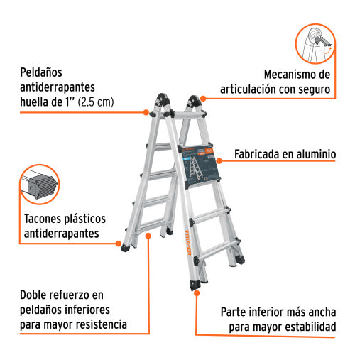 Escalera Telescópica 4.5M - Soporta 150KG