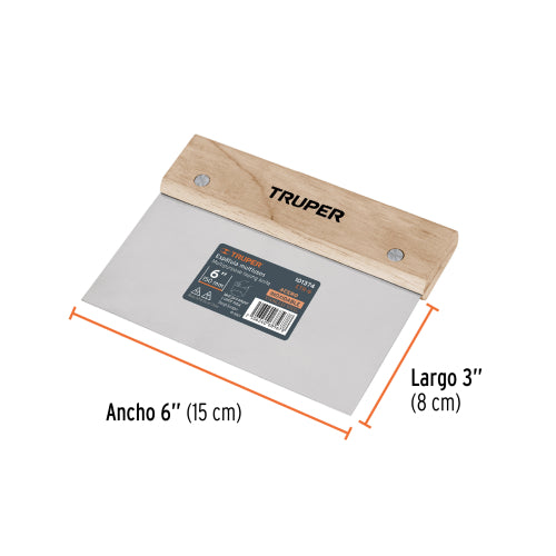 Espátula Acero Inoxidable 6x3" - Profesional y Duradera