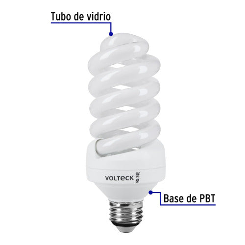 Foco Luz Cálida 24W Espiral Voltech - Ahorro Energético