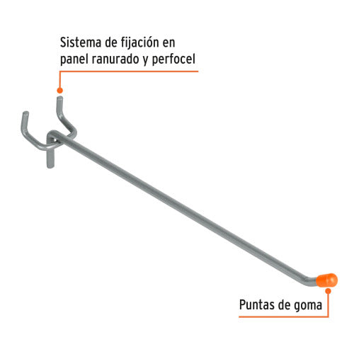 Gancho Recto 8X3/16″ para Perfocel | Calidad Duradera