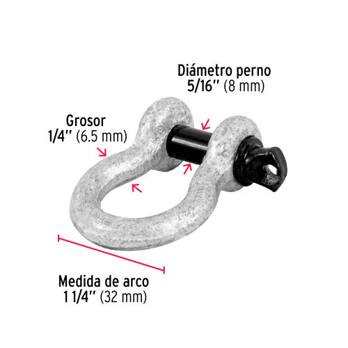 Grillete de Acero 1/4" - Resistente y Duradero