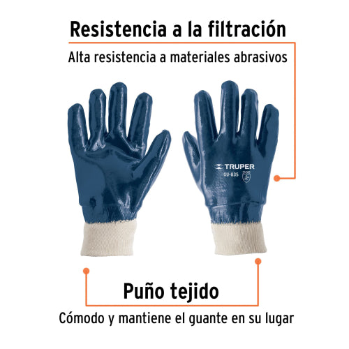 Guantes de Nitrilo Algodón, Puño Calcetín