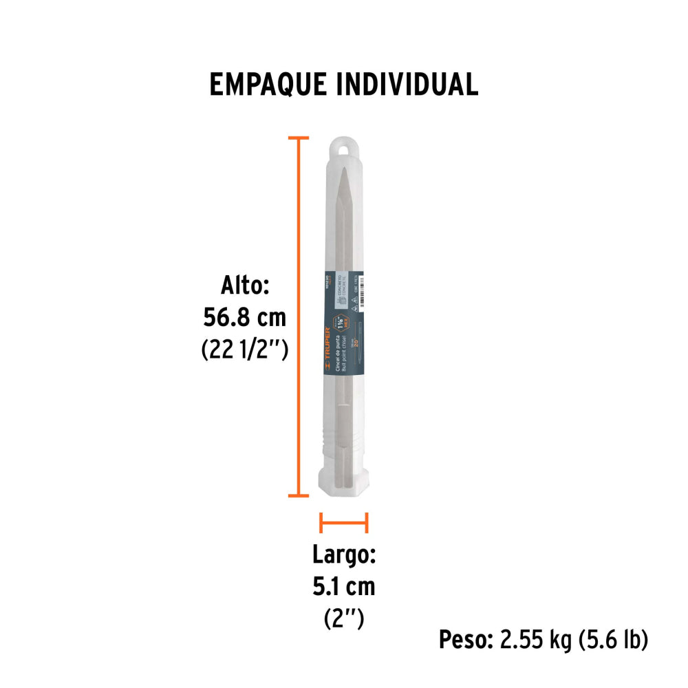 Cincel de Punta Hexagonal 20" - Duradero y Preciso