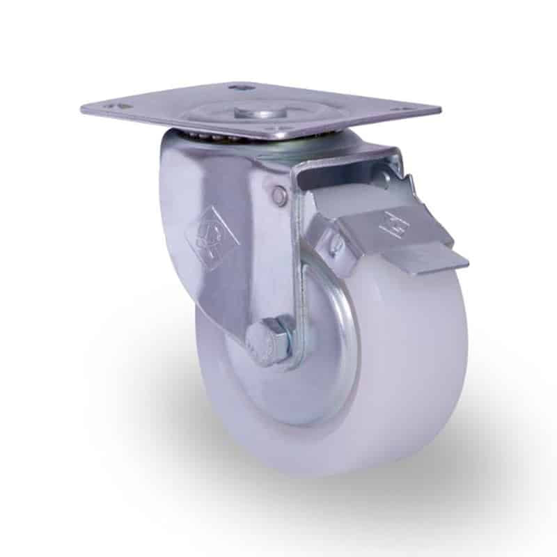Rodaja Industrial 4ʺ Giratoria con Freno Pie - ¡160 kgs de Carga!