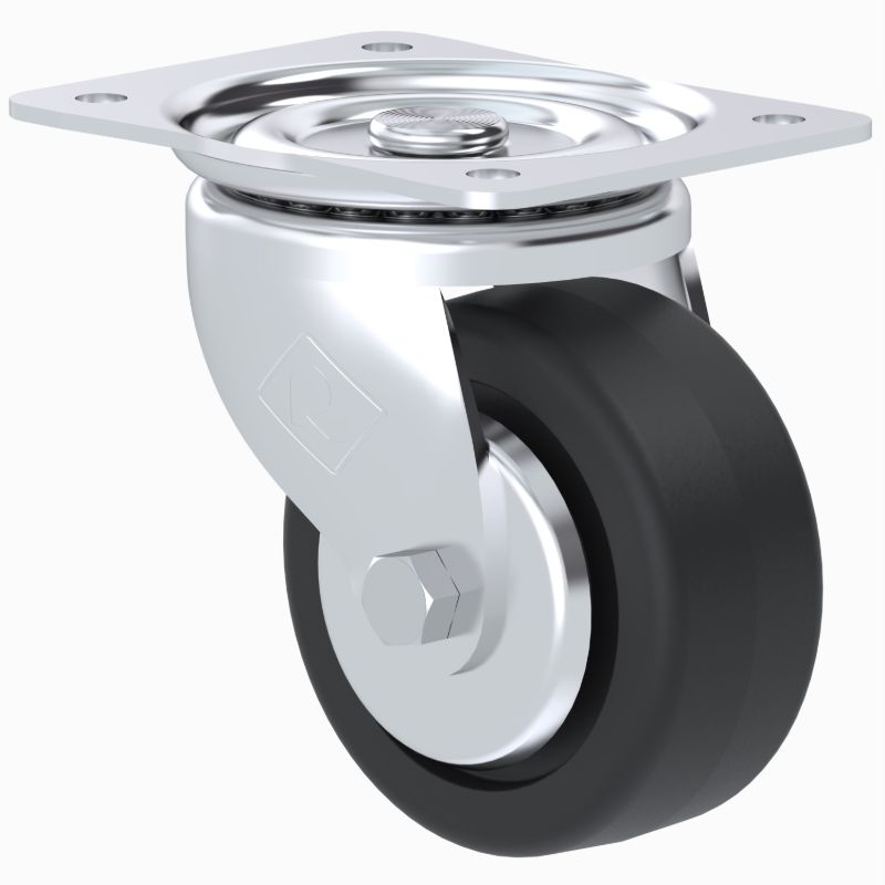 Rodaja Industrial 4ʺ Giratoria - Soporta 100 kg, Hule Balero
