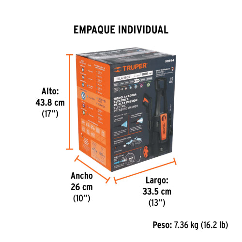 Hidrolavadora Eléctrica 1800 PSI - Potente y Eficiente