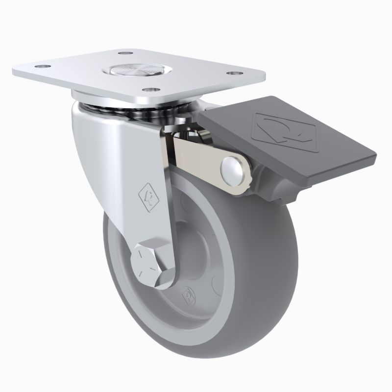 Rodaja 2 1/2" con Placa Giratoria y Freno | HT645FRHTGA