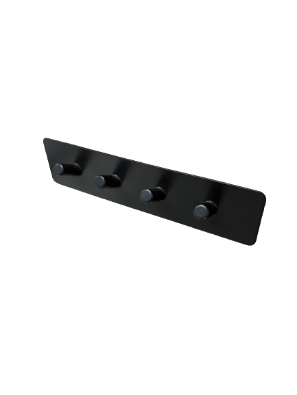 Perchero de Pared 4 Ganchos Negro – Estilo Moderno