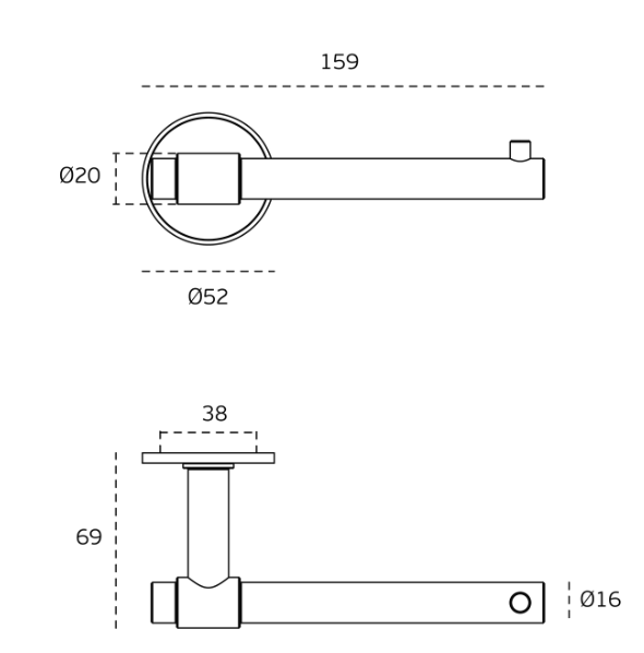 SOPORTE DE PAPEL STOUT WC TITANI BLACK