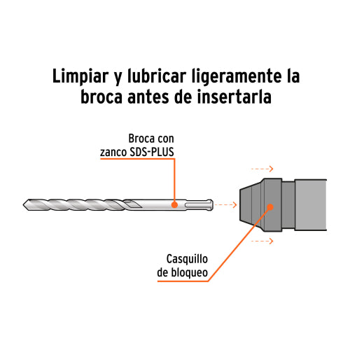 Juego de 6 Brocas y Cinceles SDS Plus con Estuche