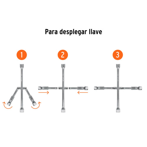 Llave de Cruz Plegable LLCR-14X | Herramienta Profesional