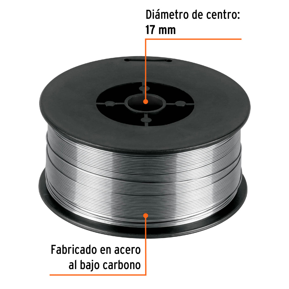 CARRETE DE MICROALAMBRE TUBULAR SIN GAS DE 1 KG