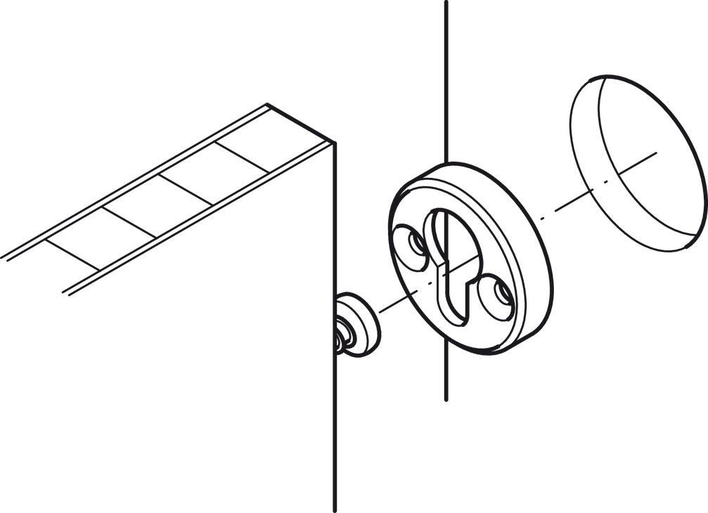 Placa Cabeza Sebo Acero 30mm - Häfele para Camas Abatibles