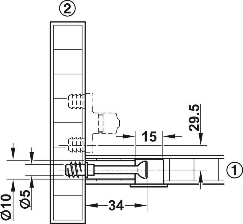 Sistema Minifix Zinc Níquel 15/19 Häfele - Unión Perfecta