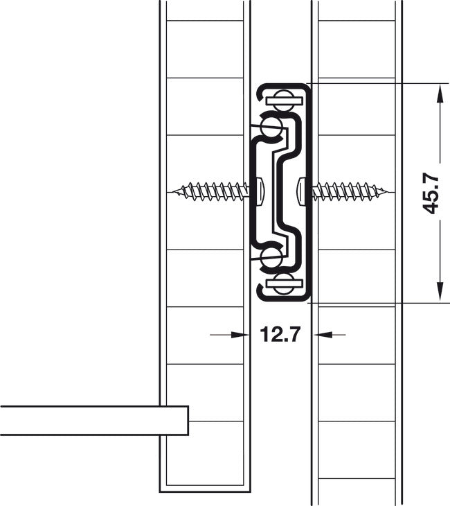 Corredera Accuride 3832 SC | 30 cm | 45 kg | Häfele