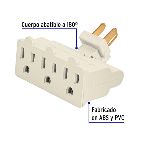 Multicontacto Triple con Bisagra y Aterrizado - Seguridad y Estilo