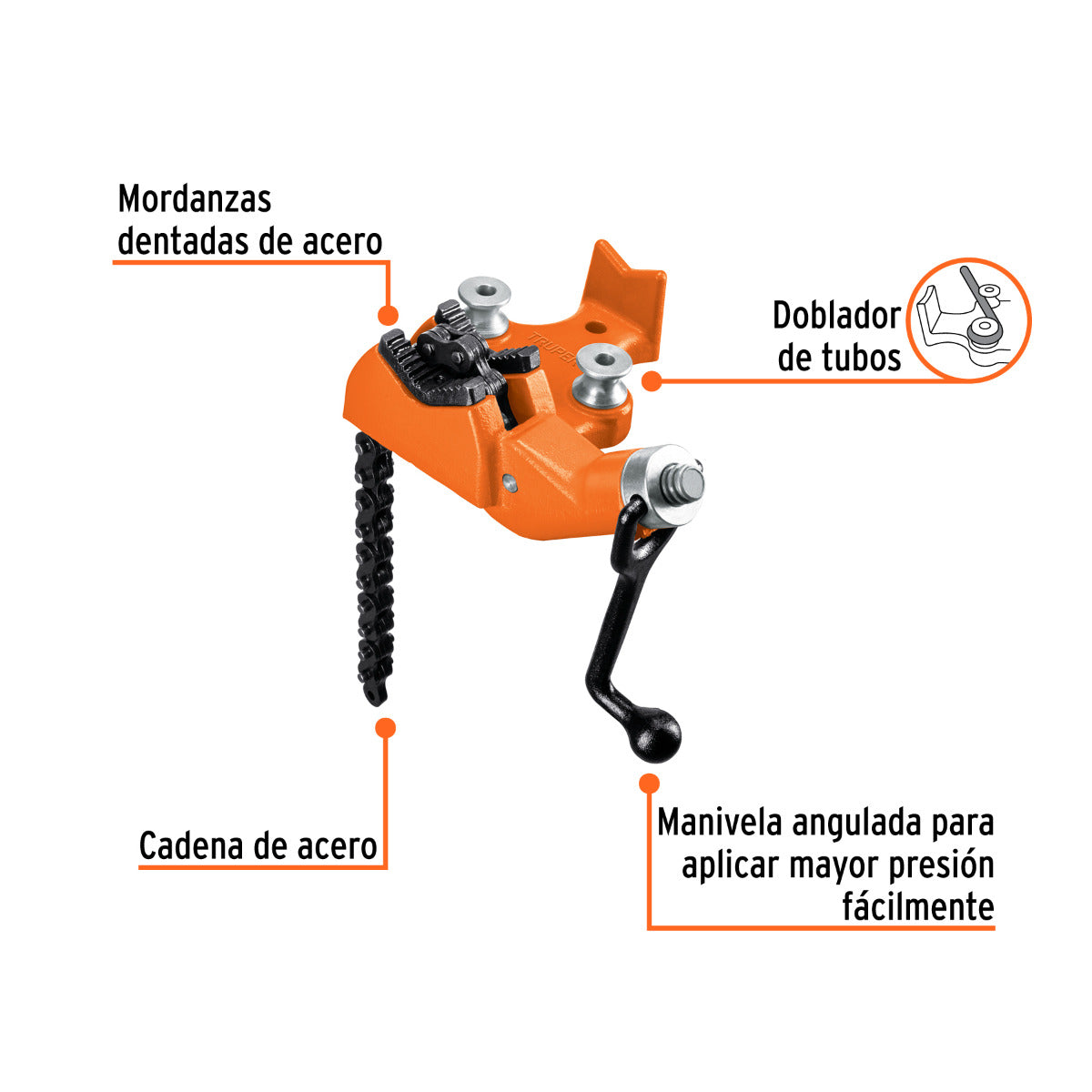 Prensa de Cadena 2-1/2" Profesional para Tubos