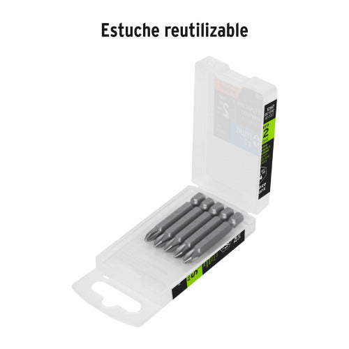 Juego de Puntas PH2 Phillips 2" - 5 Piezas Durables