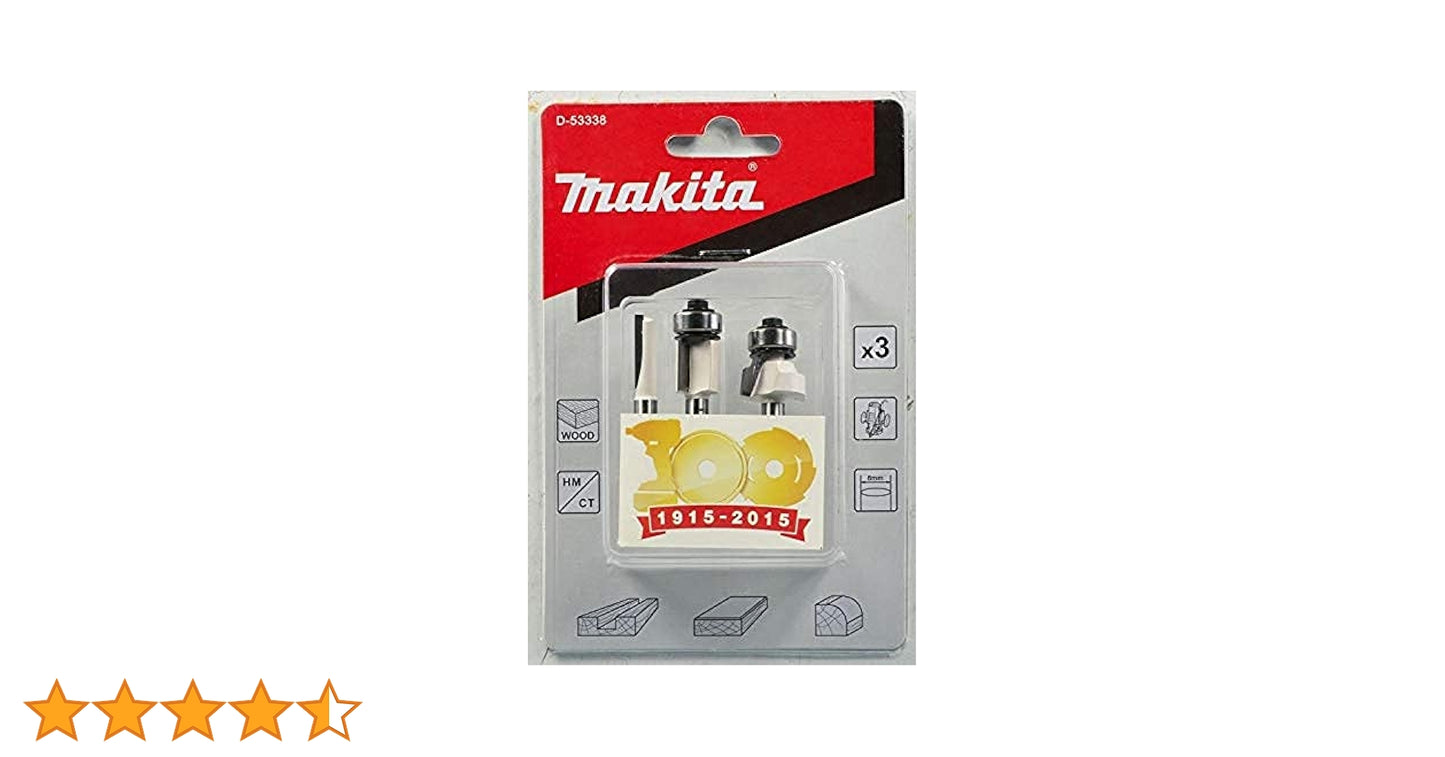 Juego de 3 Fresas para Router de 1/4" para Madera