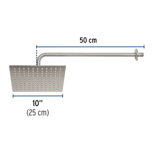 Regadera Acero Inoxidable Satinado 10" RIVIERA