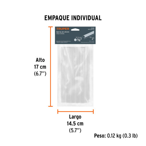 Barras de Pegamento 1/2'' - Repuesto para PIPE, Blister C