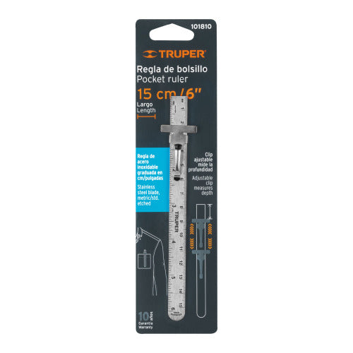 Regla de Acero Inoxidable 15cm | Práctica y Portátil